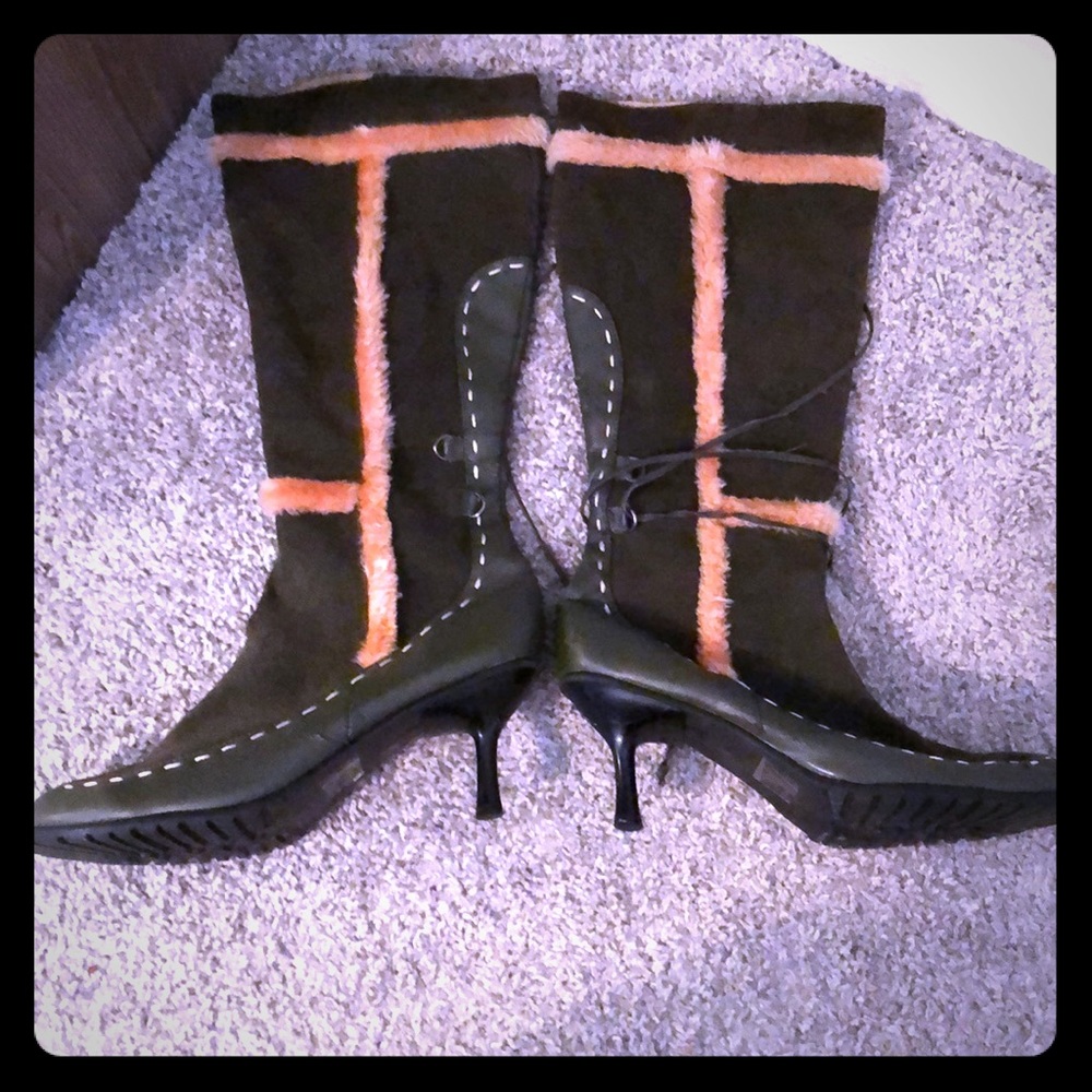 Green and Peach Boots